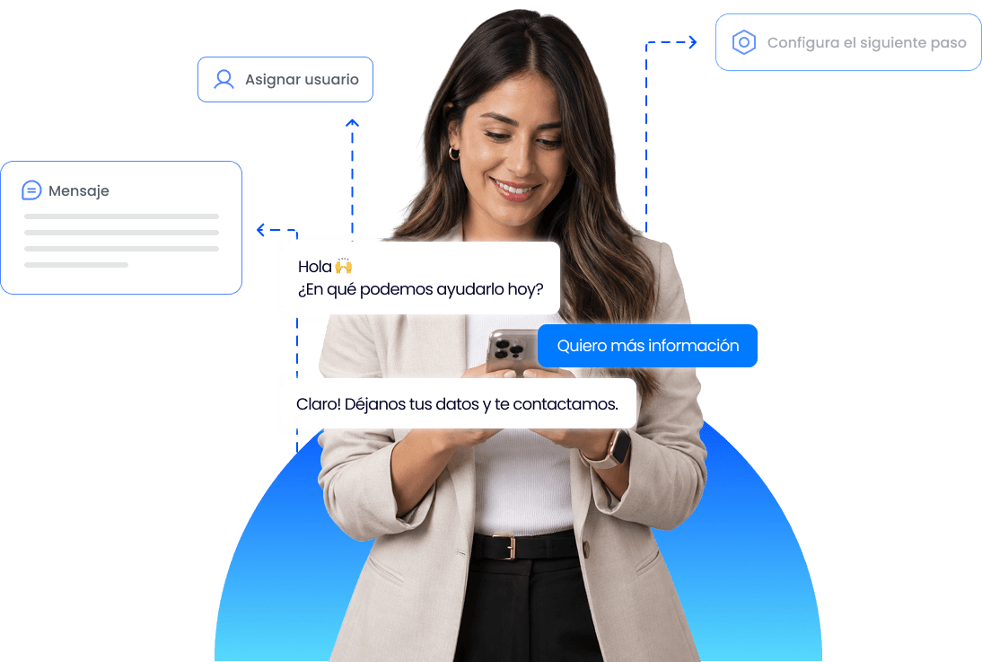 Conversación de un cliente con el chatbot de Abatar CRM